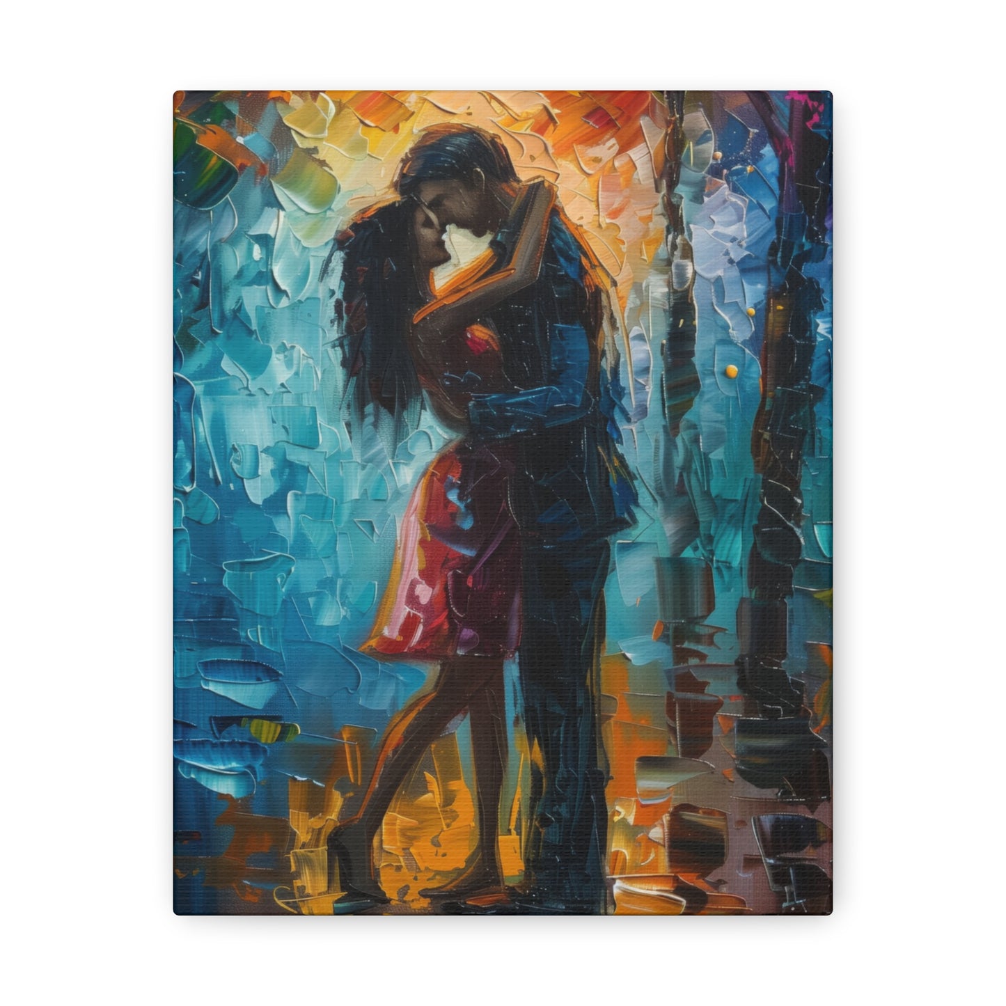 Couple - Leonid Afremov Style Digital Oil Painting Canvas Gallery Wraps