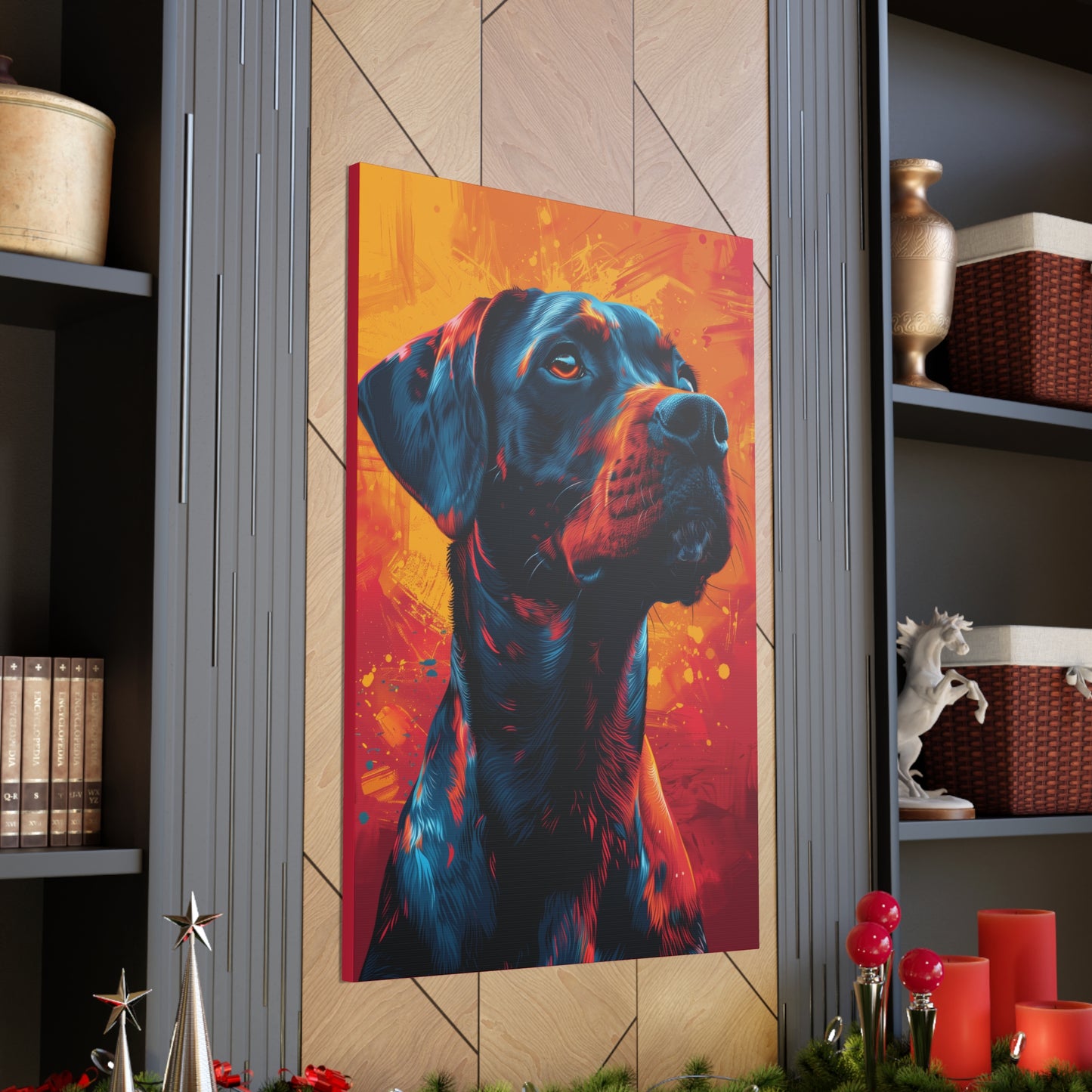 Rottweiler Dog - Abstract Illustration Canvas Gallery Wraps