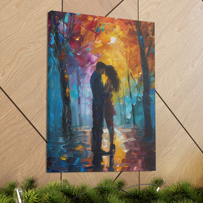 Couple - Leonid Afremov Style Digital Oil Painting Canvas Gallery Wraps