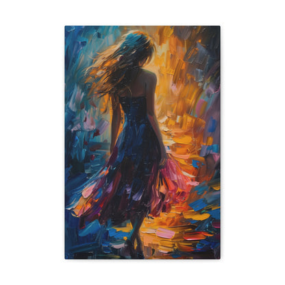 girl - Leonid Afremov Style Digital Print Canvas Gallery Wraps