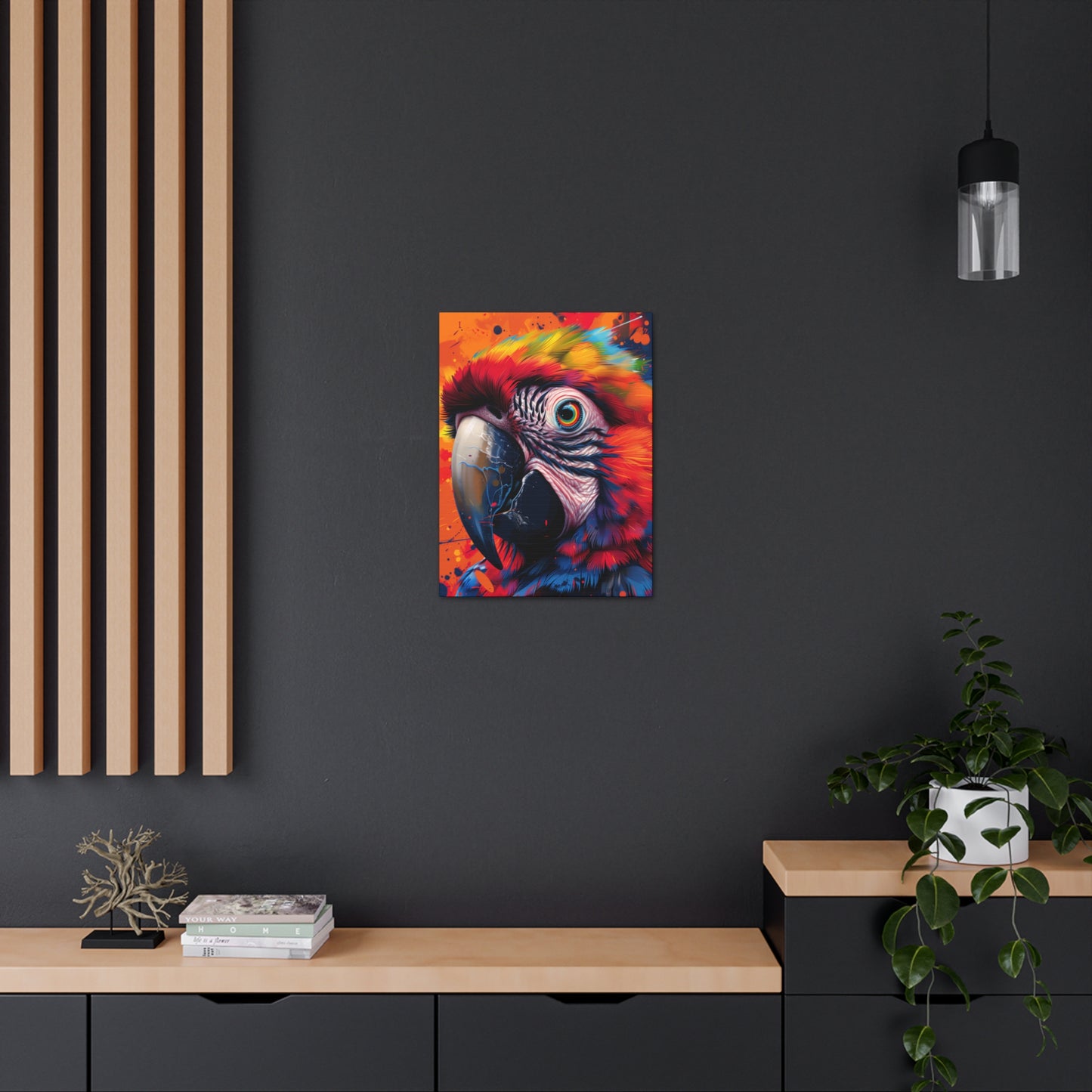 Macaw Parrot - Digital Illustration Canvas Gallery Wraps