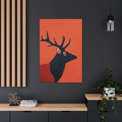 Reindeer with antlers Digital Illustration Canvas Gallery Wraps