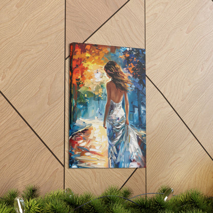 bride in the streets - Leonid Afremov Style Digital Print Canvas Gallery Wraps