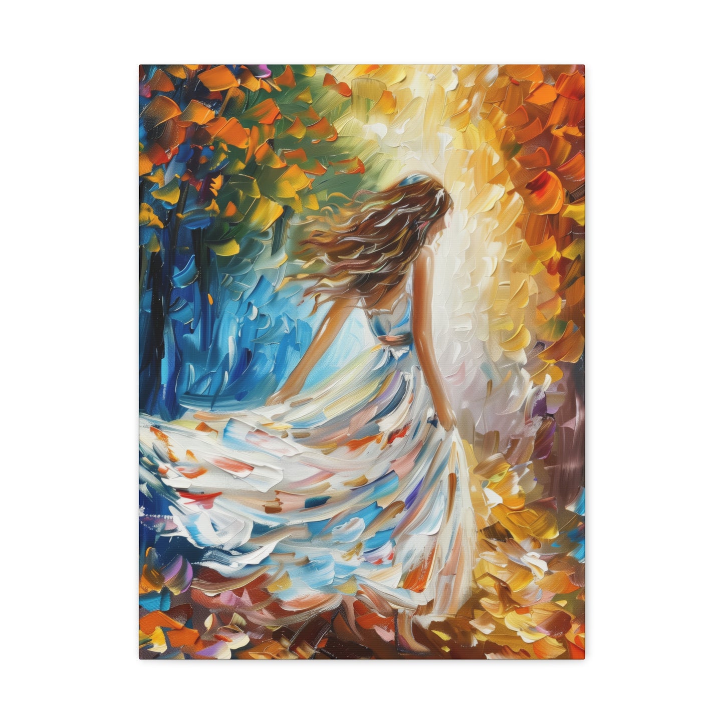 bride walking in street - Leonid Afremov Style Digital Print Canvas Gallery Wraps