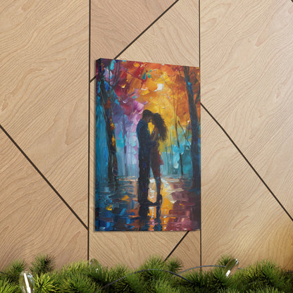 Couple - Leonid Afremov Style Digital Oil Painting Canvas Gallery Wraps