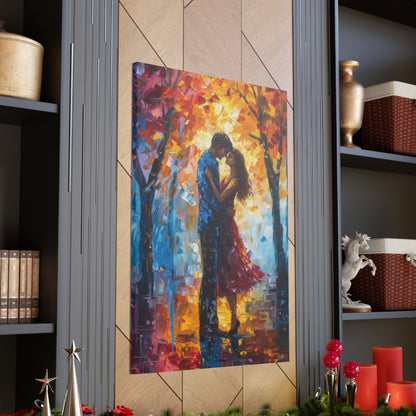 Couple - Leonid Afremov Style Digital Oil Painting Canvas Gallery Wraps