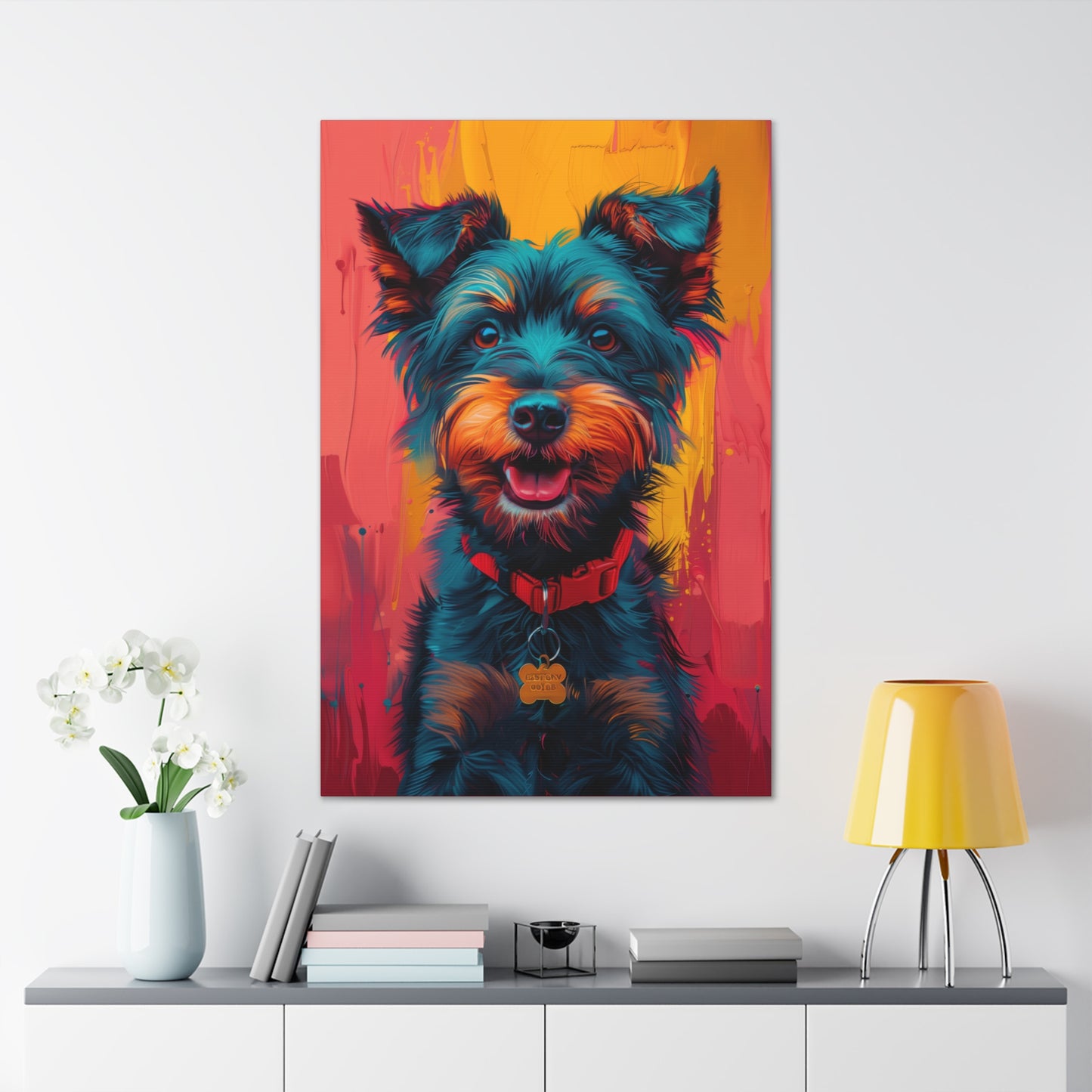 Terrier Dog - Abstract Illustration Canvas Gallery Wraps