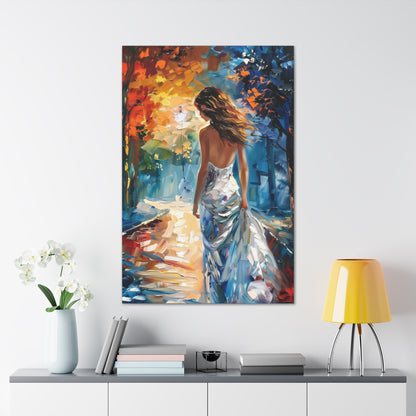 bride in the streets - Leonid Afremov Style Digital Print Canvas Gallery Wraps