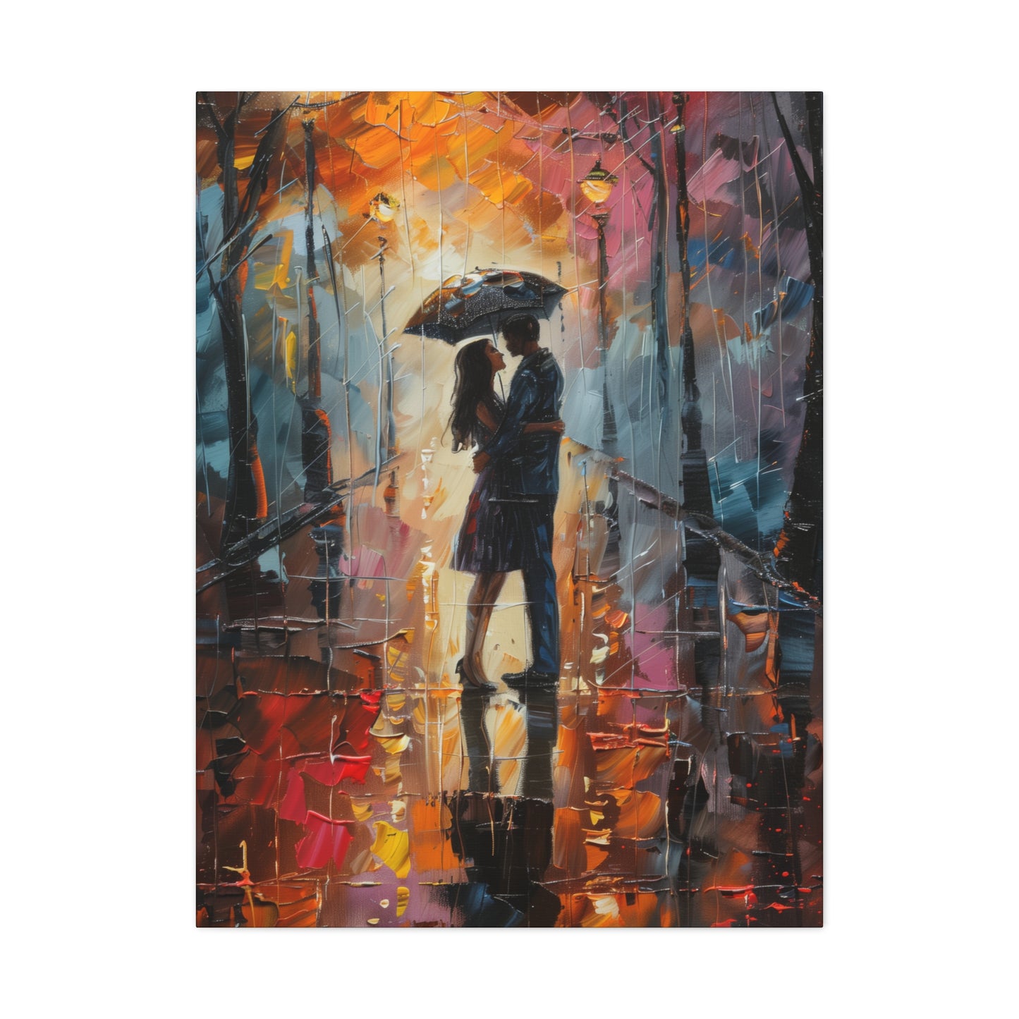 Couple - Leonid Afremov Style Digital Oil Painting Canvas Gallery Wraps