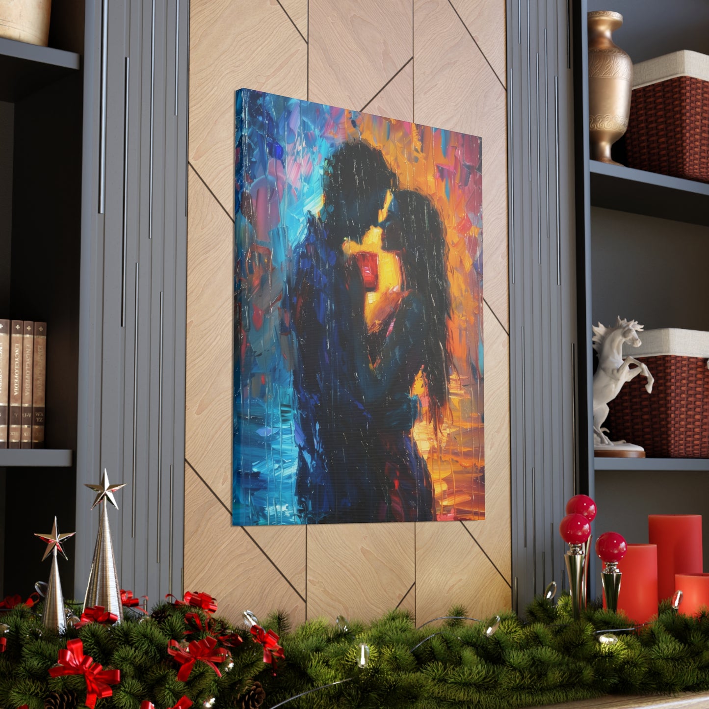 Couple - Leonid Afremov Style Digital Oil Painting Canvas Gallery Wraps