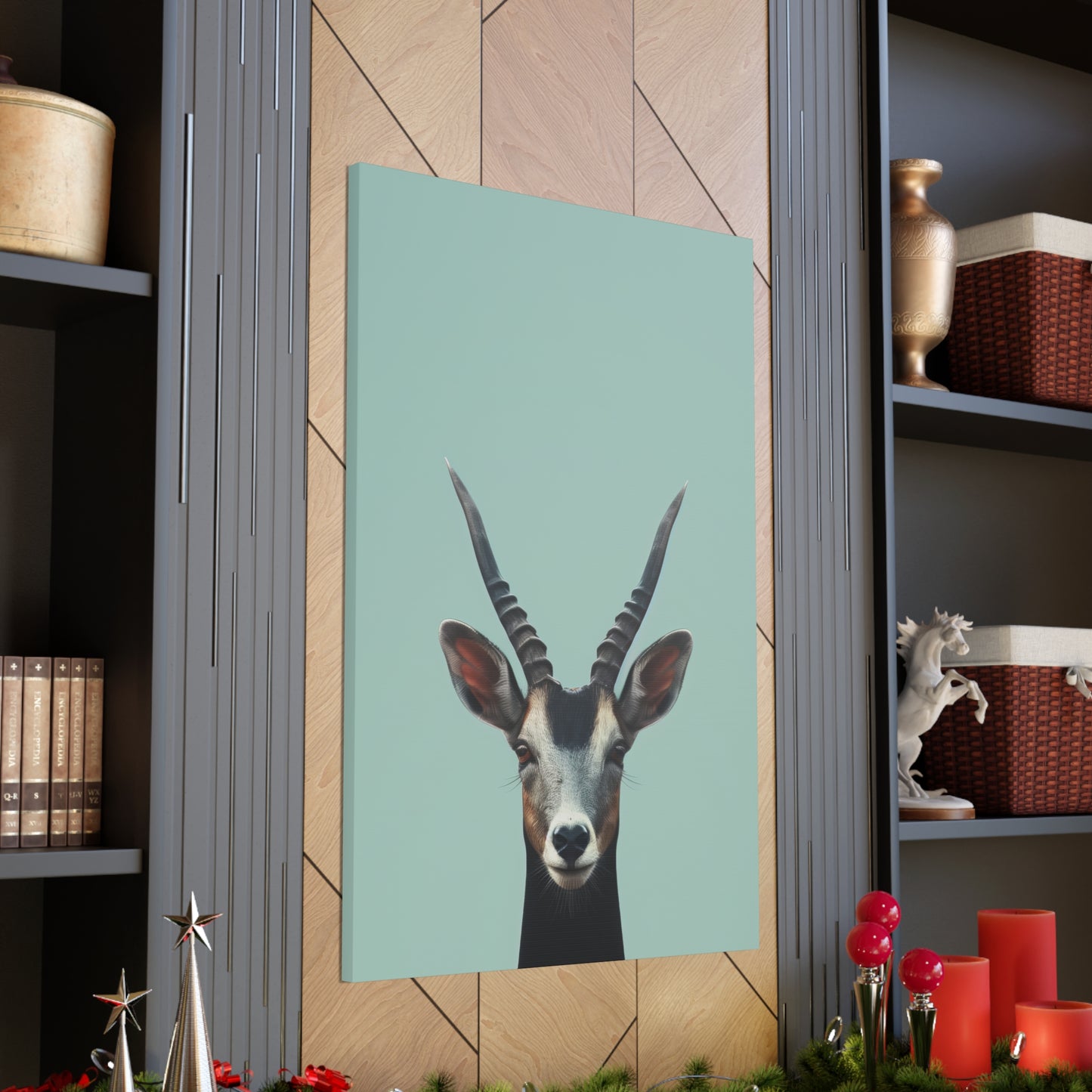 Antelope with Antlers Digital Illustration Canvas Gallery Wraps