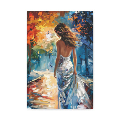 bride in the streets - Leonid Afremov Style Digital Print Canvas Gallery Wraps