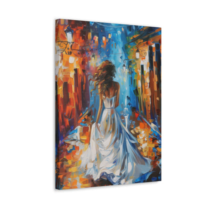 Bride in the Street - Leonid Afremov Style Digital Print Canvas Gallery Wraps