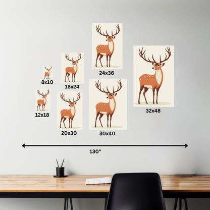 Deer - Digital Illustration Canvas Gallery Wraps