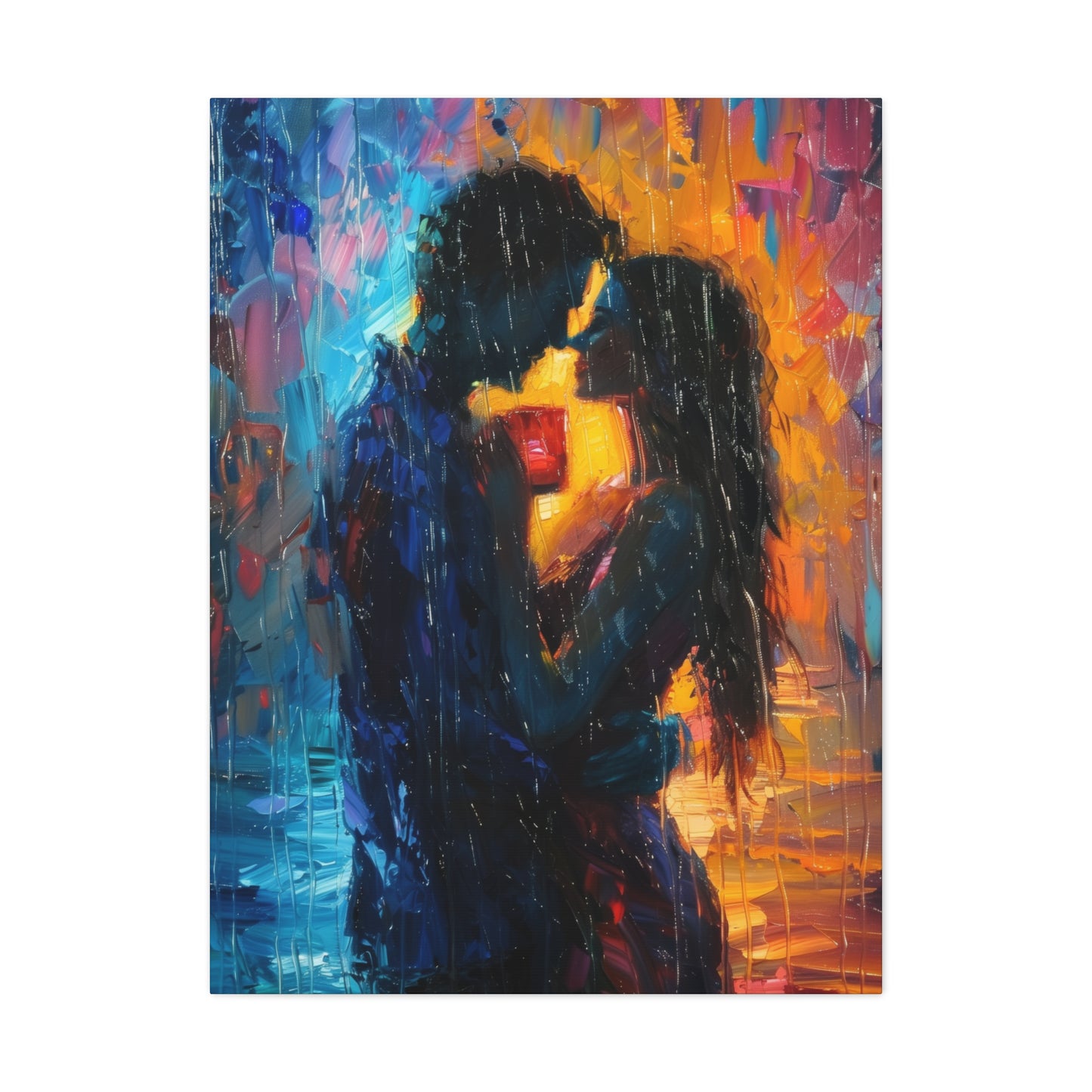 Couple - Leonid Afremov Style Digital Oil Painting Canvas Gallery Wraps