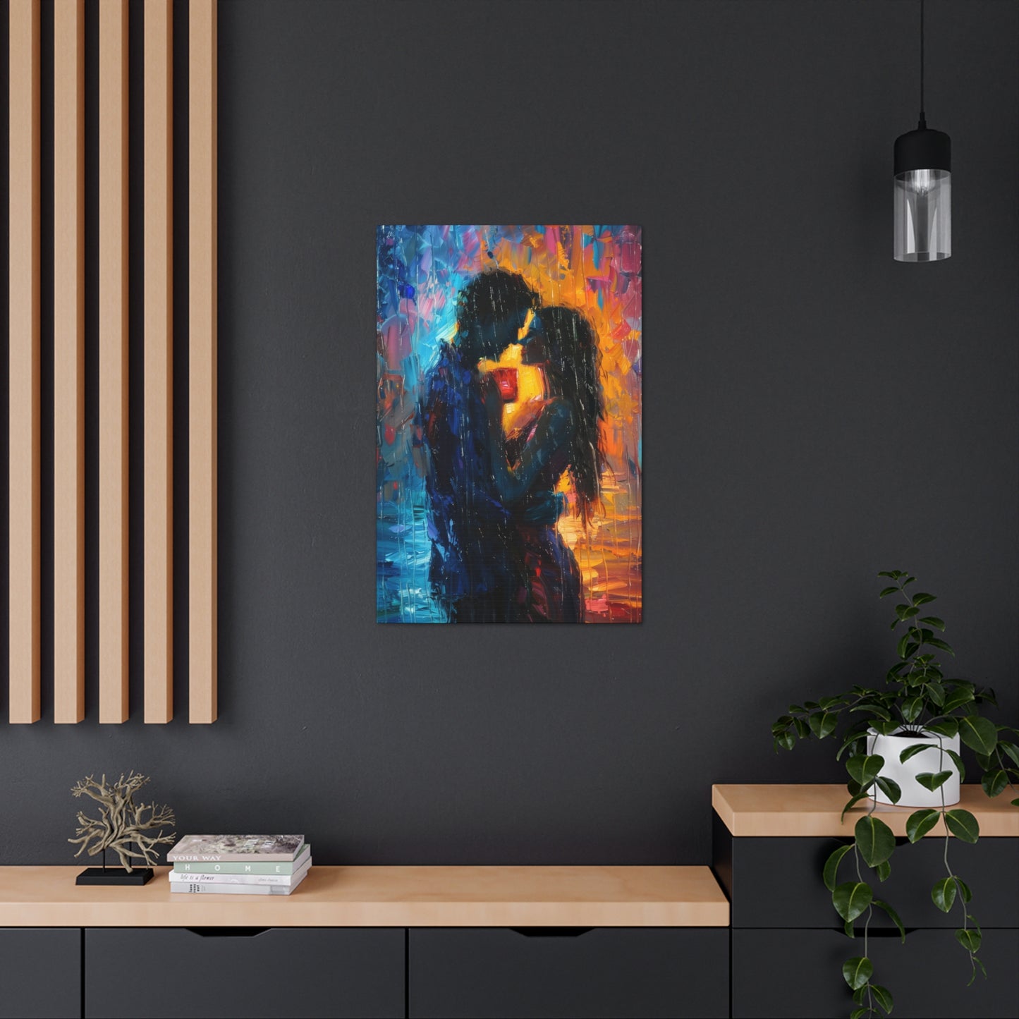 Couple - Leonid Afremov Style Digital Oil Painting Canvas Gallery Wraps