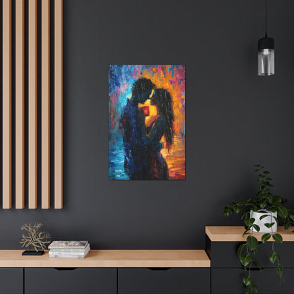 Couple - Leonid Afremov Style Digital Oil Painting Canvas Gallery Wraps