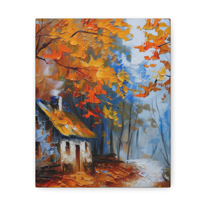 Old House Near the Road Through Autumn Forest - Leonid Afremov Oil Painting Canvas Gallery Wraps