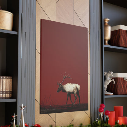 Moose with Antlers Digital Illustration Canvas Gallery Wraps