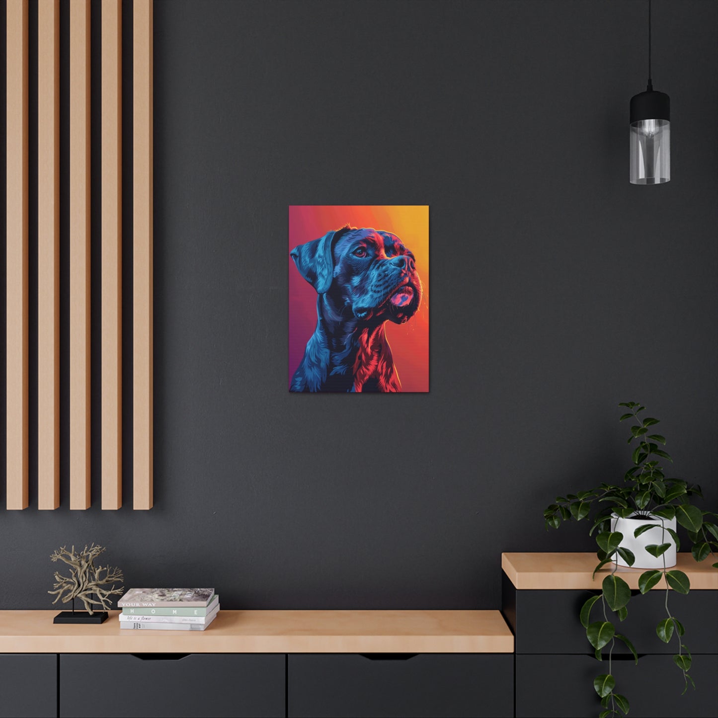 American Pit Bull Terrier Dog - Abstract Illustration Canvas Gallery Wraps