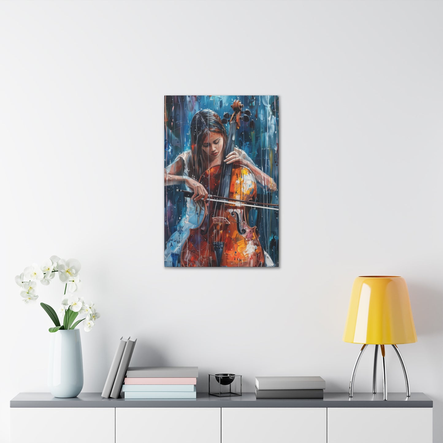 Girl Playing Guitar - Digital Oil Painting Canvas Gallery Wraps