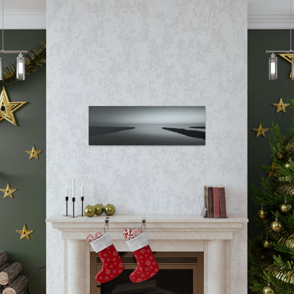 River Delta - Black and White Landscape Panorama Canvas Gallery Wraps