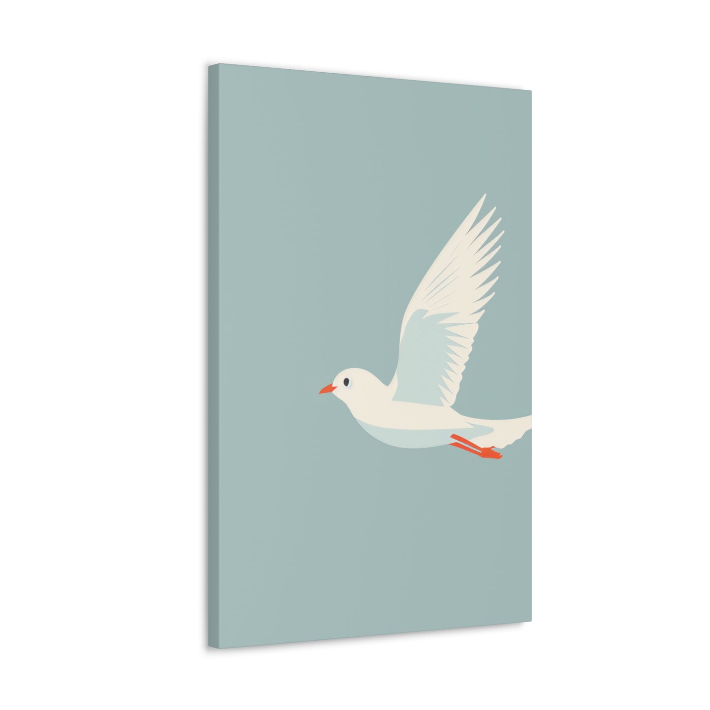 White Dove Flying Digital Illustration Canvas Gallery Wraps