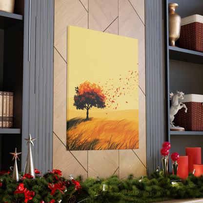 Tree in a Golden Sunset Digital Illustration Canvas Gallery Wraps