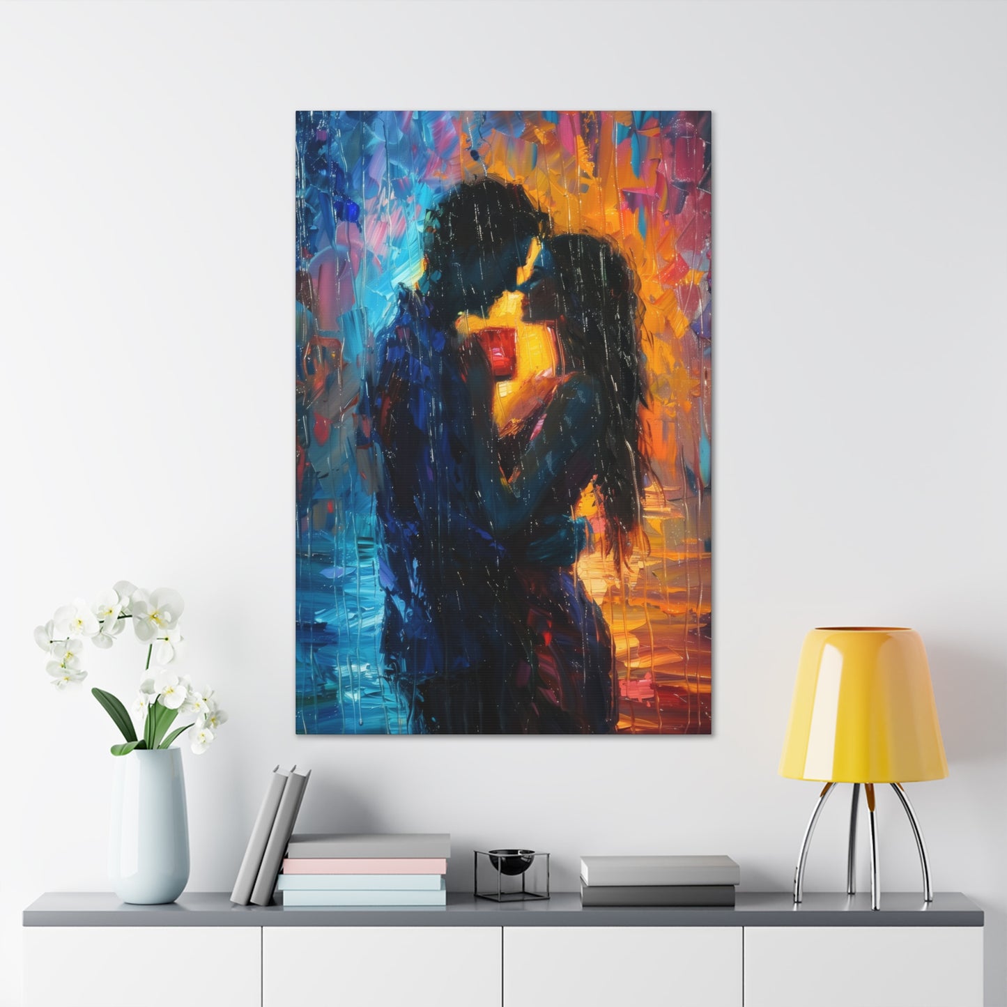 Couple - Leonid Afremov Style Digital Oil Painting Canvas Gallery Wraps