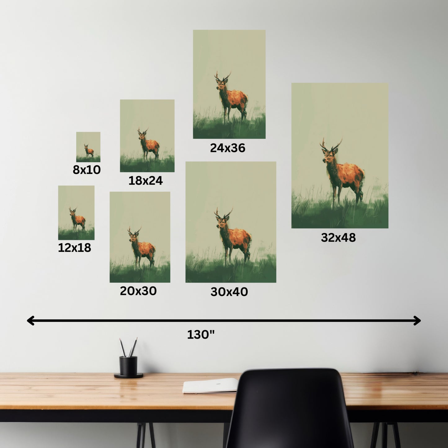 Reindeer Digital Illustration Canvas Gallery Wraps