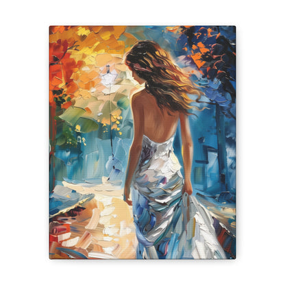 bride in the streets - Leonid Afremov Style Digital Print Canvas Gallery Wraps