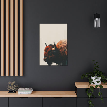 Bison - Illustration Canvas Gallery Wraps