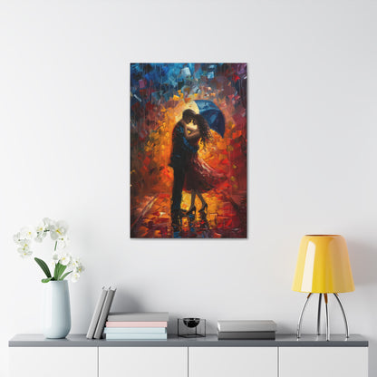 Couple - Leonid Afremov Style Digital Oil Painting Canvas Gallery Wraps