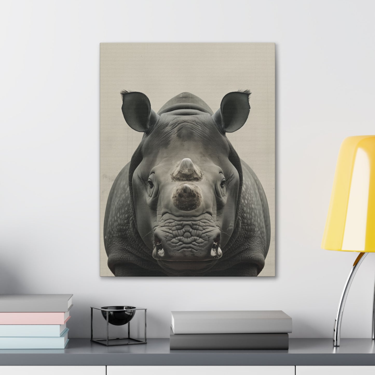 Rhinoceros  Digital Illustration Canvas Gallery Wraps