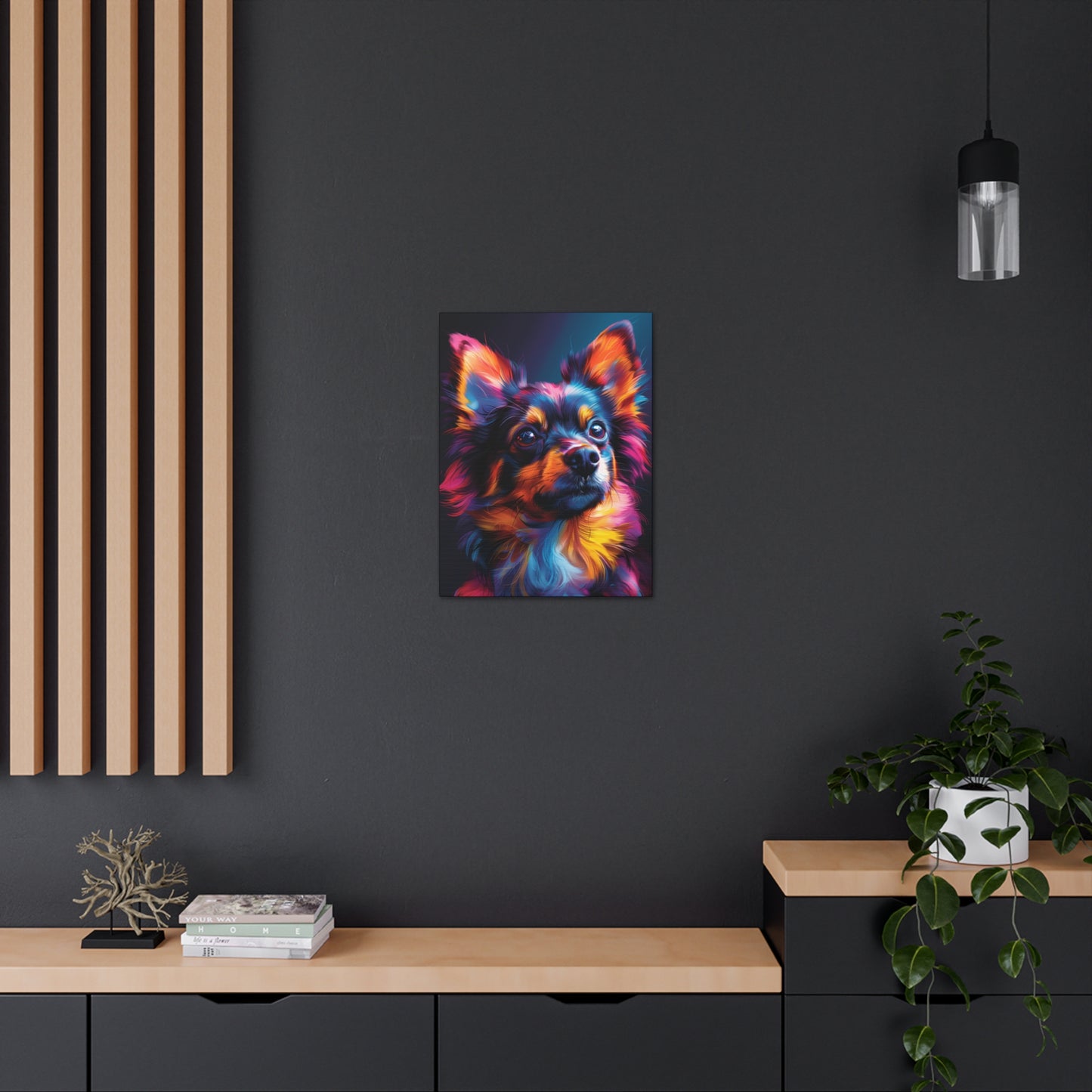 Papillon Dog - Abstract Illustration Canvas Gallery Wraps