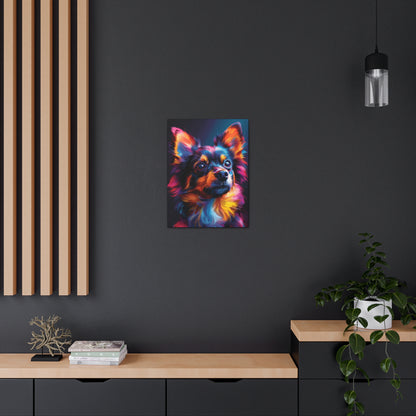 Papillon Dog - Abstract Illustration Canvas Gallery Wraps