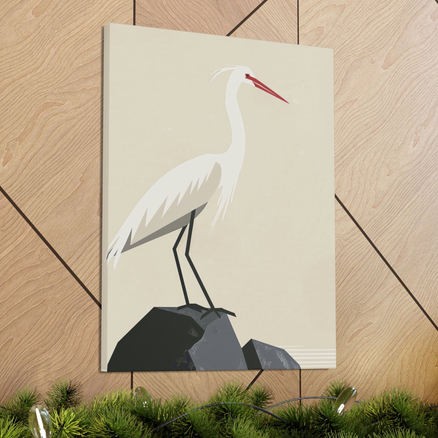 Stork Digital Illustration Canvas Gallery Wraps