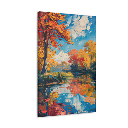 Autumn Nature - Claude Monet Style Digital Print Canvas Gallery Wraps