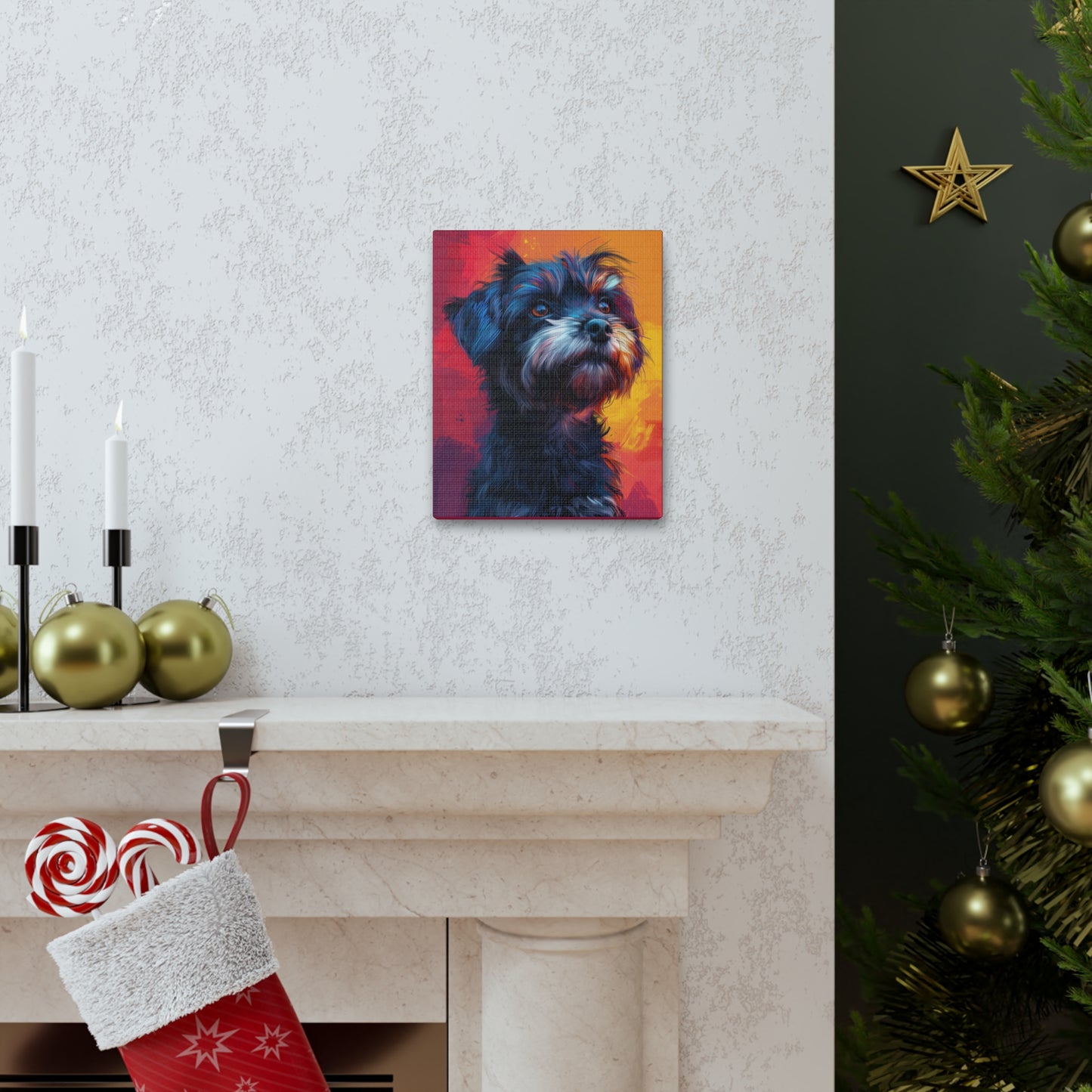 Rottweiler Dog - Abstract Illustration Canvas Gallery Wraps