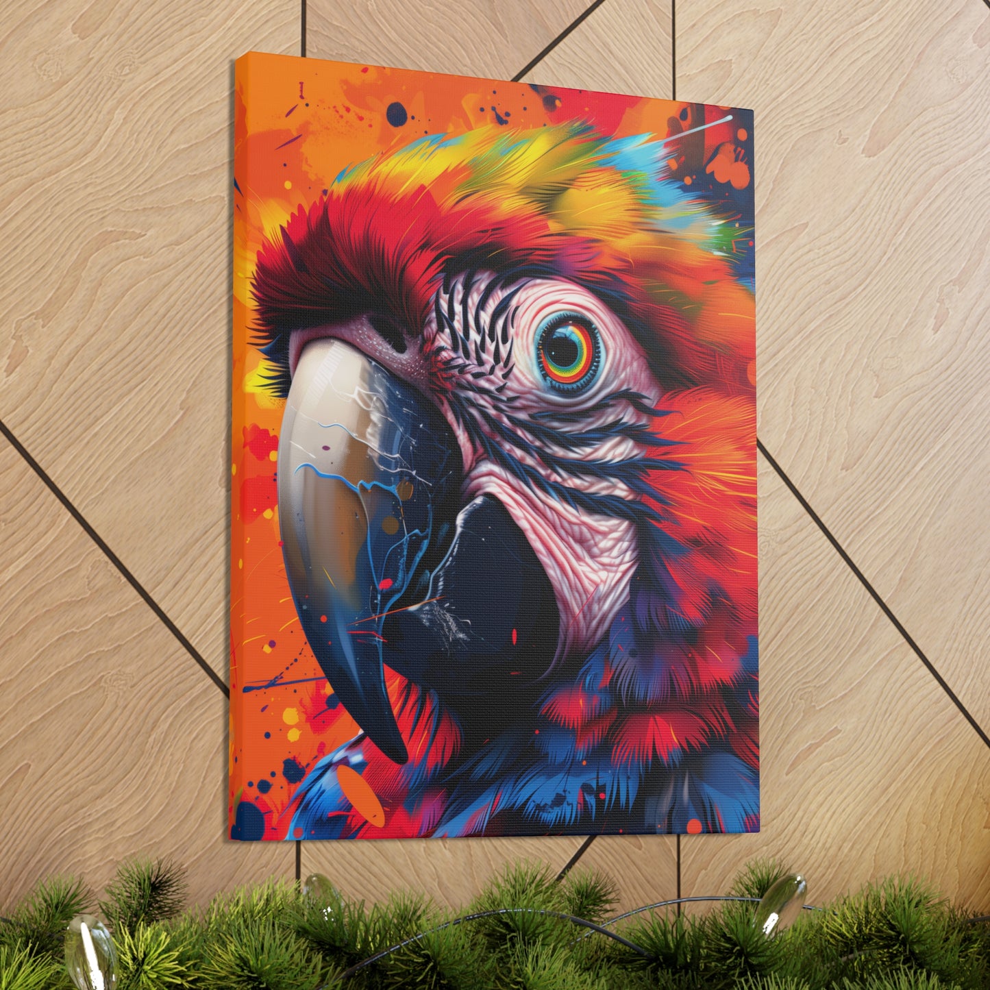 Macaw Parrot - Digital Illustration Canvas Gallery Wraps