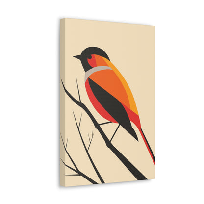 Bird siting on a tree branch Digital Illustration Canvas Gallery Wraps