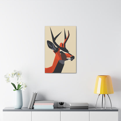 Reindeer with antlers Digital Illustration Canvas Gallery Wraps