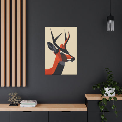 Reindeer with antlers Digital Illustration Canvas Gallery Wraps