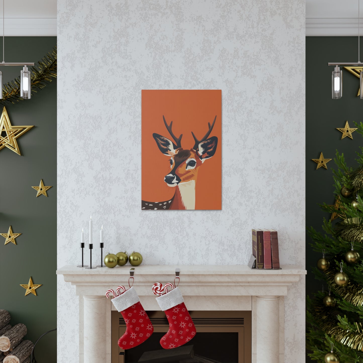 Deer - Digital Illustration Canvas Gallery Wraps