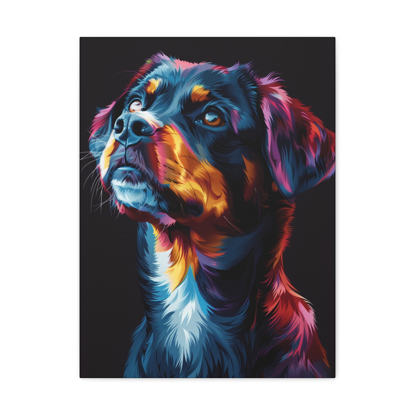 Black Labrador Dog - Abstract Illustration Canvas Gallery Wraps