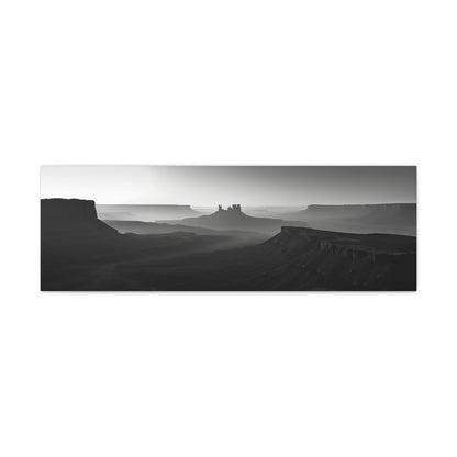 Wild West Desert of Arizona - Black and White Landscape Panorama Canvas Gallery Wraps