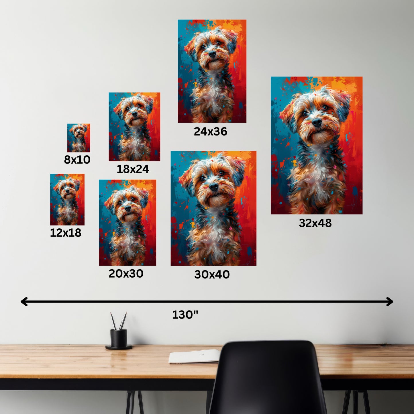 Terrier Dog - Illustration Canvas Gallery Wraps