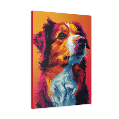 Border Collie Dog - Abstract Illustration Canvas Gallery Wraps