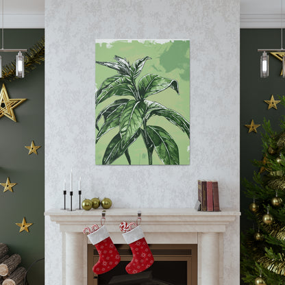 Plant Leaves Digital Illustration Canvas Gallery Wraps