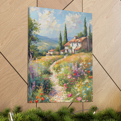 countryside house with garden in medieval times Digital Oil Painting Print Canvas Gallery Wraps